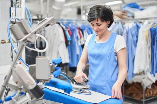 Worker Laundry ironed clothes iron dry